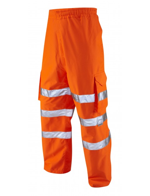 Leo Instow Orange Waterproof Overtrousers L02-O High Visibility